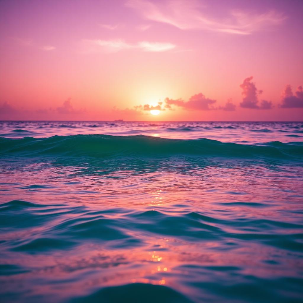 Pacific ocean at sunset off the San Diego coast